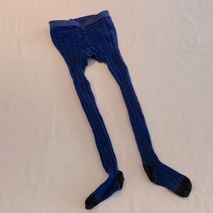 Hanna Andersson Blue Ribbed Tights